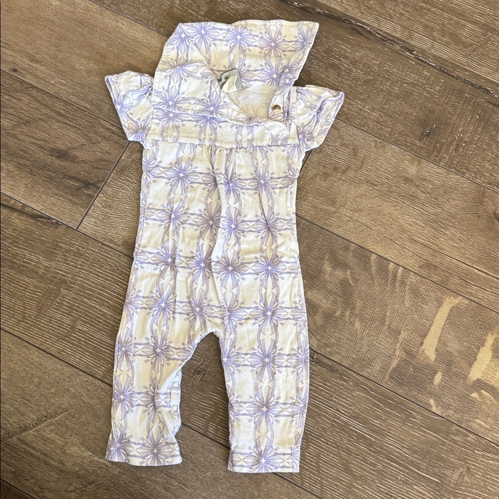 Kate QuinnPurple Patterned Baby Romper